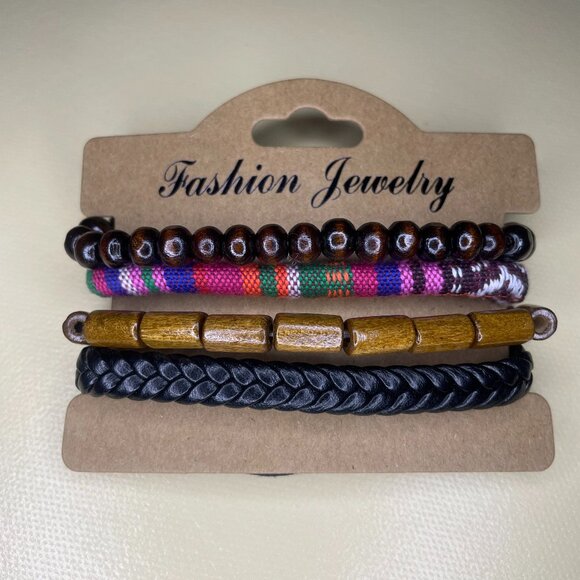 Men’s or Unisex Layered Bracelet Set - Picture 1 of 4